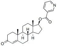 17β-[(3-ピリジニルカルボニル)オキシ]アンドロスタ-4-エン-3-オン 化学構造式