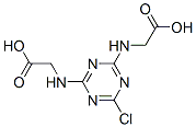 (6-クロロ-1,3,5-トリアジン-2,4-ジイルビスイミノ)二酢酸 化学構造式