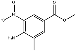 Benzoic acid, 4-amino-3-methyl-5-nitro-, methyl ester (9CI) 化学構造式