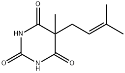 5-メチル-5-(3-メチル-2-ブテニル)ピリミジン-2,4,6(1H,3H,5H)-トリオン 化学構造式