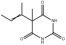 5-メチル-5-(1-メチル-1-プロペニル)バルビツル酸 化学構造式