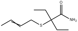 2-(2-ブテニルチオ)-2-エチルブチルアミド 化学構造式