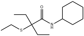 N-シクロヘキシル-2-エチル-2-(エチルチオ)ブチルアミド 化学構造式