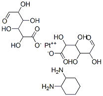 cyclohexane-1,2-diamine, platinum(+2) cation, 2,3,4,5-tetrahydroxy-6-o xo-hexanoate 化学構造式
