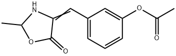 4-(m-アセチルオキシベンジリデン)-2-メチル-5-オキサゾリジノン 化学構造式
