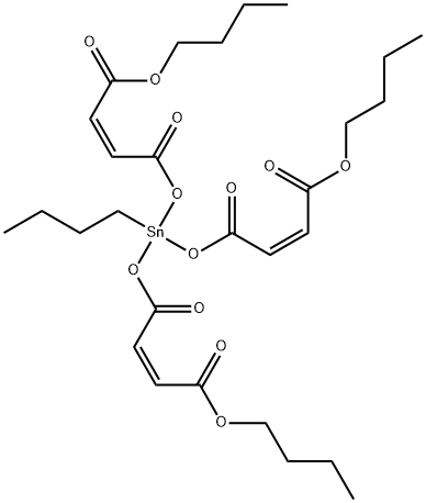 (2Z,9Z)-6-[[(2Z)-4-ブトキシ-1,4-ジオキソ-2-ブテニル]オキシ]-6-ブチル-4,8,11-トリオキソ-5,7,12-トリオキサ-6-スタンナヘキサデカ-2,9-ジエン酸ブチル 化学構造式