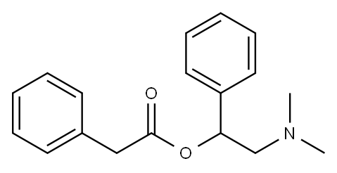 Phenylacetic acid 2-dimethylamino-1-phenylethyl ester Struktur