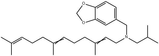 N-(2-Methylpropyl)-N-(3,7,11-trimethyl-2,6,10-dodecatrienyl)-1,3-benzodioxole-5-methanamine Struktur