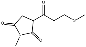 2,5-Pyrrolidinedione, 1-methyl-3-[3-(methylthio)-1-oxopropyl]- (9CI) 化学構造式