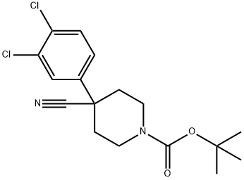 1-BOC-4-CYANO-4-(3,4-CHLOROPHENYL)-PIPERIDINE Struktur