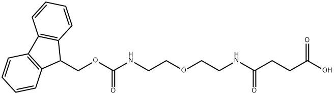 4-オキソ-4-[2-[2-(9H-フルオレン-9-イルメトキシカルボニルアミノ)エトキシ]エチルアミノ]ブタン酸 化学構造式