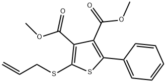 2-Phenyl-5-(2-propenylthio)-3,4-thiophenedicarboxylic acid dimethyl ester 结构式