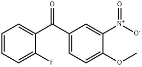 (2-フルオロフェニル)(4-メトキシ-3-ニトロフェニル)メタノン 化学構造式