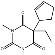 5-(2-シクロペンテニル)-5-エチル-1-メチルバルビツル酸 化学構造式