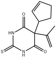 5-(2-シクロペンテニル)-2,3-ジヒドロ-5-(1-メチルビニル)-2-チオキソ-4,6(1H,5H)-ピリミジンジオン 化学構造式