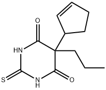 5-(2-Cyclopentenyl)-2,3-dihydro-5-propyl-2-thioxo-4,6(1H,5H)-pyrimidinedione Struktur