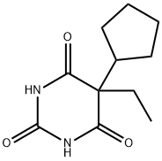 5-シクロペンチル-5-エチル-2,4,6(1H,3H,5H)-ピリミジントリオン 化学構造式