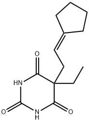 5-(2-シクロペンチリデンエチル)-5-エチルバルビツル酸 化学構造式