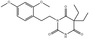 5,5-Diethyl-1-(2,4-dimethoxyphenethyl)barbituric acid Struktur
