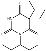 5,5-ジエチル-1-(1-エチルプロピル)-2,4,6(1H,3H,5H)-ピリミジントリオン 化学構造式