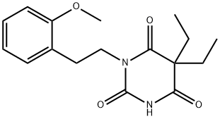 5,5-ジエチル-1-(2-メトキシフェネチル)バルビツル酸 化学構造式