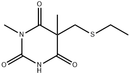 1,5-ジメチル-5-(エチルチオメチル)-2-ソジオオキシ-4,6(1H,5H)-ピリミジンジオン 化学構造式