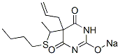 5-アリル-5-[1-(ブチルチオ)エチル]-2-ソジオオキシ-4,6(1H,5H)-ピリミジンジオン 化学構造式