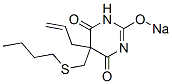 5-アリル-5-(ブチルチオメチル)-2-ソジオオキシ-4,6(1H,5H)-ピリミジンジオン 化学構造式