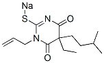 1-アリル-5-エチル-5-イソペンチル-2-ソジオチオ-4,6(1H,5H)-ピリミジンジオン 化学構造式