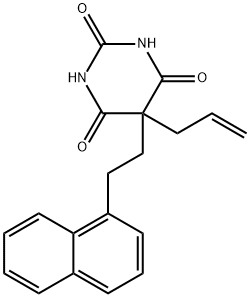 5-アリル-5-[2-(1-ナフチル)エチル]-2,4,6(1H,3H,5H)-ピリミジントリオン 化学構造式
