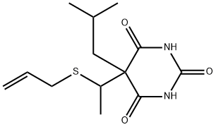 5-[1-(アリルチオ)エチル]-5-イソブチル-2-ソジオオキシ-4,6(1H,5H)-ピリミジンジオン 化学構造式