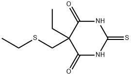 5-Ethyl-5-(ethylthiomethyl)-2,3-dihydro-2-thioxo-4,6(1H,5H)-pyrimidinedione Struktur
