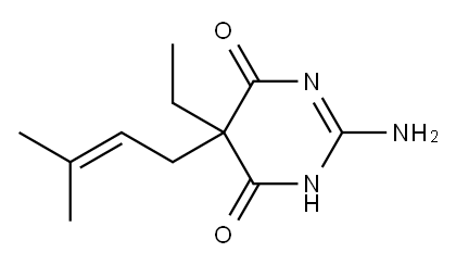 5-Ethyl-2,3-dihydro-2-imino-5-(3-methyl-2-butenyl)-4,6(1H,5H)-pyrimidinedione Struktur