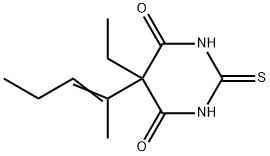 5-Ethyl-2,3-dihydro-5-(1-methyl-1-butenyl)-2-thioxo-4,6(1H,5H)-pyrimidinedione Struktur