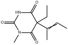 5-Ethyl-1-methyl-5-(1-methyl-1-propenyl)barbituric acid Struktur
