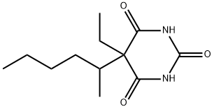 5-エチル-5-(1-メチルペンチル)-2,4,6(1H,3H,5H)-ピリミジントリオン 化学構造式