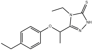 4-乙基-5-(1-(4-乙基苯氧基)乙基)-4H-1,2,4-三唑-3-硫醇, 669708-91-2, 结构式