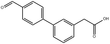 3-BIPHENYL-4'-FORMYL-ACETIC ACID
 Structure