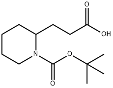 2-(2-Carboxyethyl)piperidine-1-carboxylic acid tert-butyl ester Struktur