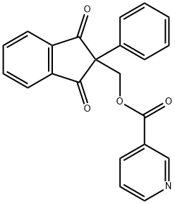 (2,3-dihydro-1,3-dioxo-2-phenyl-1H-inden-2-yl)methyl nicotinate Struktur