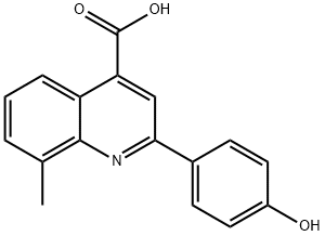 2-(4-ヒドロキシフェニル)-8-メチルキノリン-4-カルボン酸 化学構造式