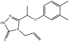 4-アリル-5-[1-(3,4-ジメチルフェノキシ)エチル]-4H-1,2,4-トリアゾール-3-チオール 化学構造式