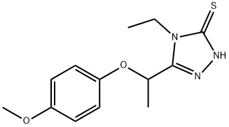 4-乙基-5-(1-(4-甲氧基苯氧基)乙基)-4H-1,2,4-三唑-3-硫醇, 669737-47-7, 结构式