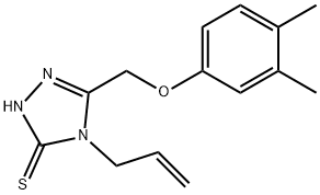 4-アリル-5-[(3,4-ジメチルフェノキシ)メチル]-4H-1,2,4-トリアゾール-3-チオール 化学構造式