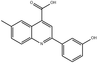 2-(3-ヒドロキシフェニル)-6-メチルキノリン-4-カルボン酸 化学構造式