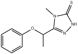 4-メチル-5-(1-フェノキシエチル)-4H-1,2,4-トリアゾール-3-チオール 化学構造式