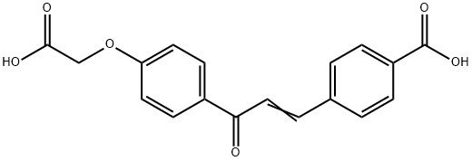 4-(3-(4-(羧甲氧基)苯基)-3-氧代丙-1-烯-1-基)苯甲酸, 66984-59-6, 结构式