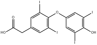 3,5-ジヨード-4-(3,5-ジヨード-4-ヒドロキシフェノキシ)ベンゼン酢酸 化学構造式