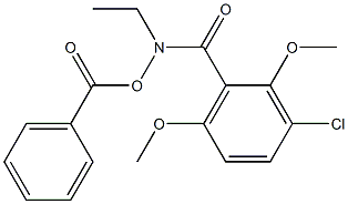 N-(Benzoyloxy)-3-chloro-N-ethyl-2,6-dimethoxybenzamide Struktur
