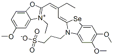 2-[2-[[5,6-dimethoxy-3-(3-sulphonatopropyl)-3H-benzoselenazol-2-ylidene]methyl]but-1-enyl]-3-ethyl-5-methoxybenzoxazolium,67014-91-9,结构式